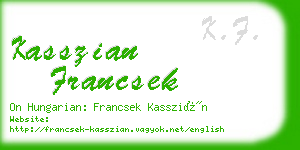 kasszian francsek business card